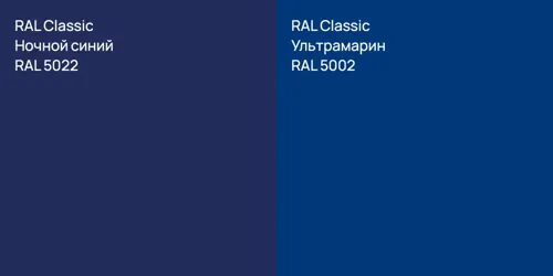 RAL 5022 Ночной синий vs RAL 5002 Ультрамарин