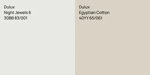 30BB 83/001 Night Jewels 6 vs 40YY 65/061 Egyptian Cotton