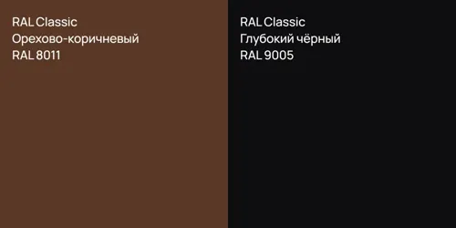 RAL 8011 Орехово-коричневый vs RAL 9005 Глубокий чёрный