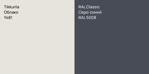 Y481 Облако vs RAL 5008 Серо-синий