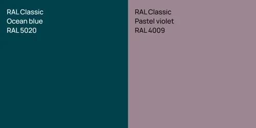 RAL 5020  Ocean blue vs RAL 4009  Pastel violet