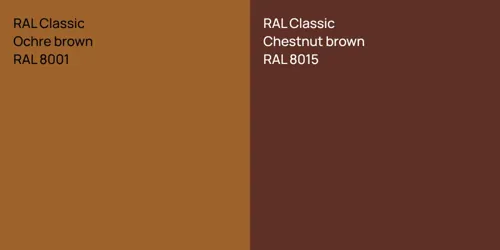 RAL 8001  Ochre brown vs RAL 8015  Chestnut brown