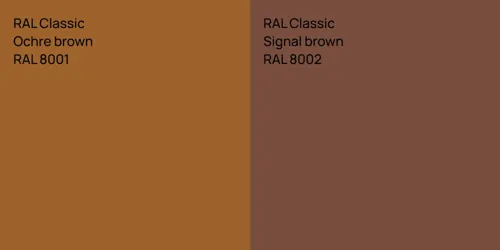 RAL 8001  Ochre brown vs RAL 8002  Signal brown