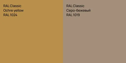 RAL 1024  Ochre yellow vs RAL 1019 Серо-бежевый