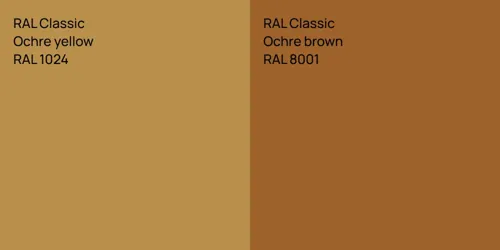 RAL 1024  Ochre yellow vs RAL 8001  Ochre brown