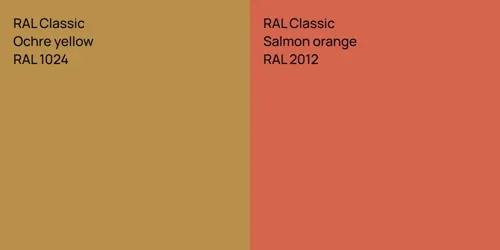 RAL 1024  Ochre yellow vs RAL 2012  Salmon orange