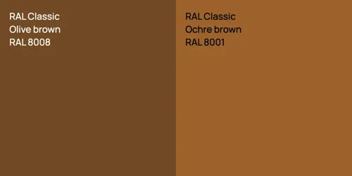 RAL 8008  Olive brown vs RAL 8001  Ochre brown