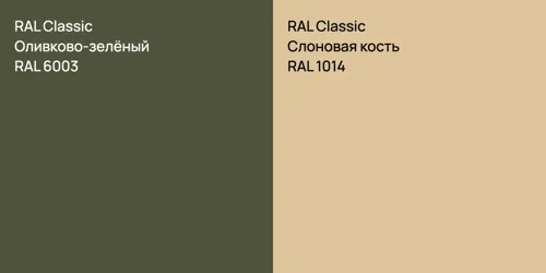 RAL 6003 Оливково-зелёный vs RAL 1014 Слоновая кость