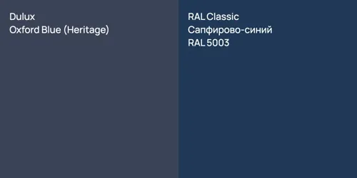 null Oxford Blue (Heritage) vs RAL 5003 Сапфирово-синий