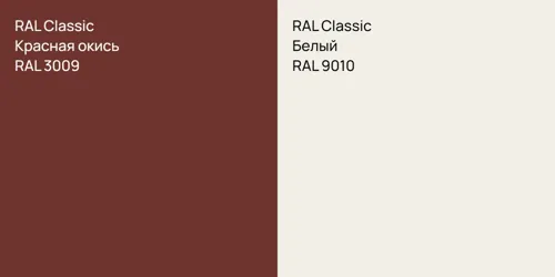 RAL 3009 Красная окись vs RAL 9010 Белый