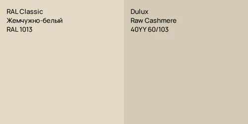 RAL 1013 Жемчужно-белый vs 40YY 60/103 Raw Cashmere