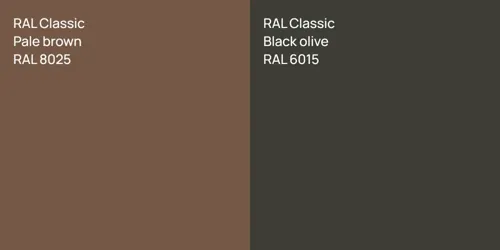 RAL 8025  Pale brown vs RAL 6015  Black olive