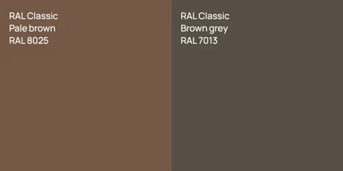 RAL 8025  Pale brown vs RAL 7013  Brown grey