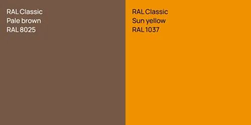 RAL 8025  Pale brown vs RAL 1037  Sun yellow
