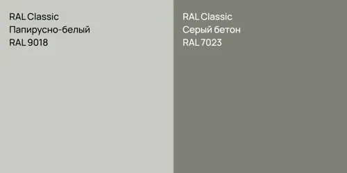 RAL 9018 Папирусно-белый vs RAL 7023 Серый бетон