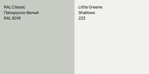 RAL 9018 Папирусно-белый vs 223 Shallows