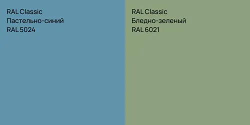 RAL 5024 Пастельно-синий vs RAL 6021 Бледно-зеленый