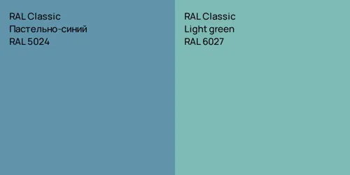 RAL 5024 Пастельно-синий vs RAL 6027  Light green
