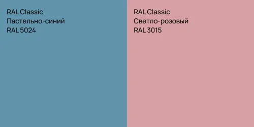 RAL 5024 Пастельно-синий vs RAL 3015 Светло-розовый