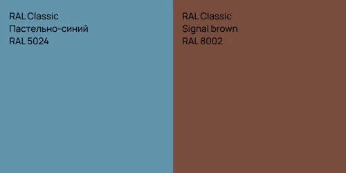 RAL 5024 Пастельно-синий vs RAL 8002  Signal brown