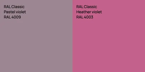 RAL 4009  Pastel violet vs RAL 4003  Heather violet