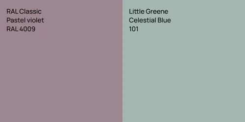 RAL 4009  Pastel violet vs 101 Celestial Blue