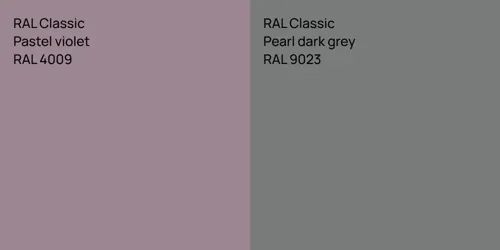 RAL 4009  Pastel violet vs RAL 9023  Pearl dark grey