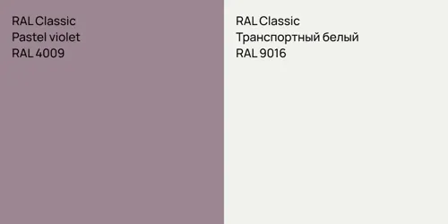 RAL 4009  Pastel violet vs RAL 9016 Транспортный белый
