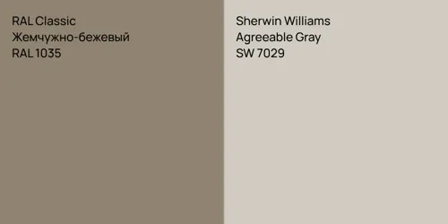 RAL 1035 Жемчужно-бежевый vs SW 7029 Agreeable Gray