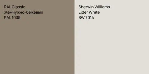 RAL 1035 Жемчужно-бежевый vs SW 7014 Eider White