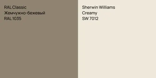 RAL 1035 Жемчужно-бежевый vs SW 7012 Creamy
