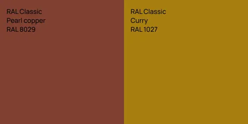 RAL 8029  Pearl copper vs RAL 1027  Curry