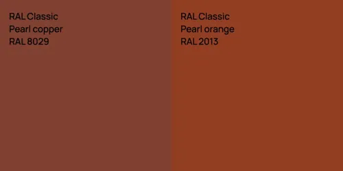 RAL 8029  Pearl copper vs RAL 2013  Pearl orange