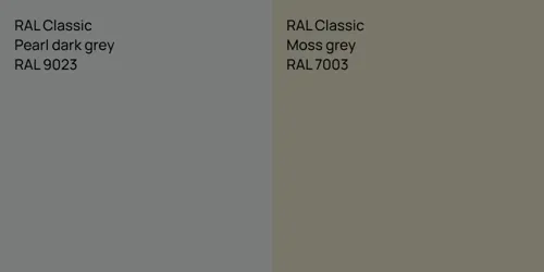 RAL 9023  Pearl dark grey vs RAL 7003  Moss grey