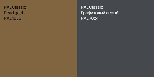 RAL 1036  Pearl gold vs RAL 7024 Графитовый серый