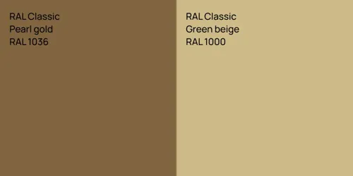 RAL 1036  Pearl gold vs RAL 1000  Green beige