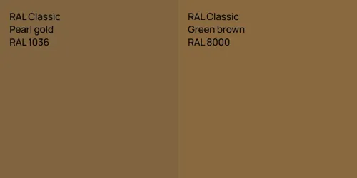 RAL 1036  Pearl gold vs RAL 8000  Green brown