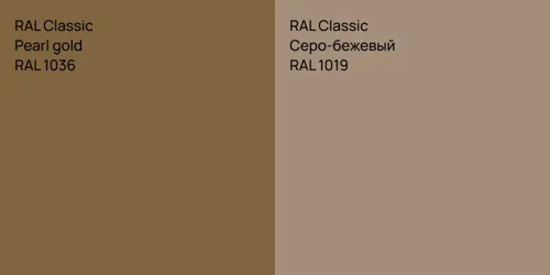 RAL 1036  Pearl gold vs RAL 1019 Серо-бежевый