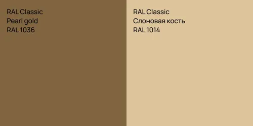 RAL 1036  Pearl gold vs RAL 1014 Слоновая кость