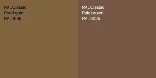RAL 1036  Pearl gold vs RAL 8025  Pale brown
