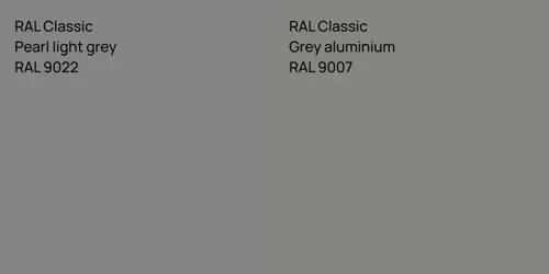 RAL 9022  Pearl light grey vs RAL 9007  Grey aluminium