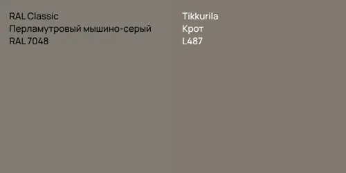 RAL 7048 Перламутровый мышино-серый vs L487 Крот