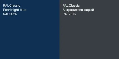 RAL 5026  Pearl night blue vs RAL 7016 Антрацитово-серый