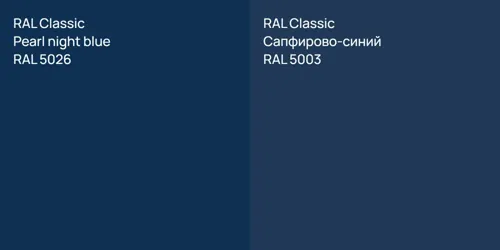 RAL 5026  Pearl night blue vs RAL 5003 Сапфирово-синий