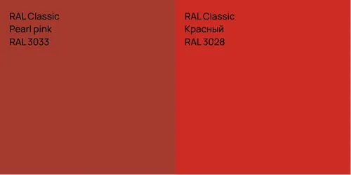 RAL 3033  Pearl pink vs RAL 3028 Красный