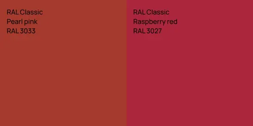 RAL 3033  Pearl pink vs RAL 3027  Raspberry red