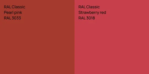 RAL 3033  Pearl pink vs RAL 3018  Strawberry red