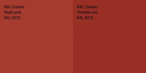 RAL 3033  Pearl pink vs RAL 3013  Tomato red