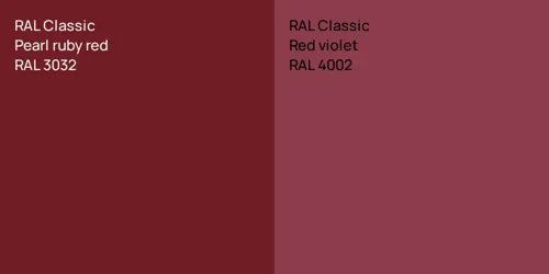 RAL 3032  Pearl ruby red vs RAL 4002  Red violet