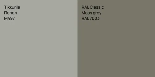 M497 Пепел vs RAL 7003  Moss grey